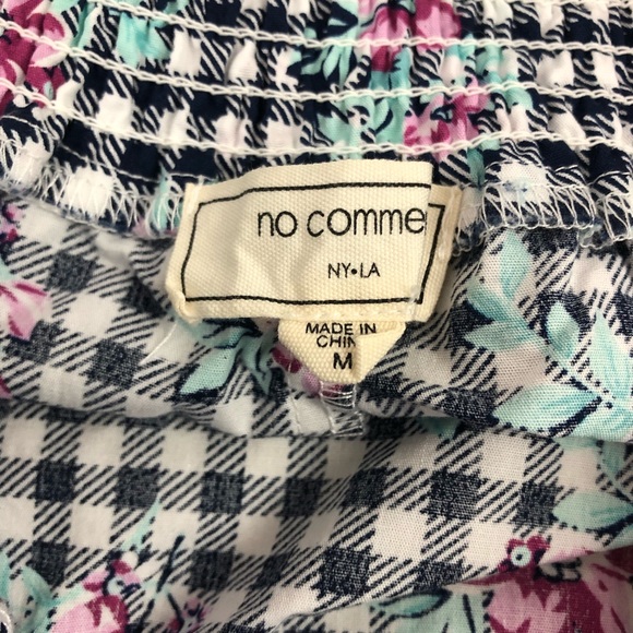NWT, No Comment off the shoulder, Size Medium. Plaid floral - Picture 3 of 5